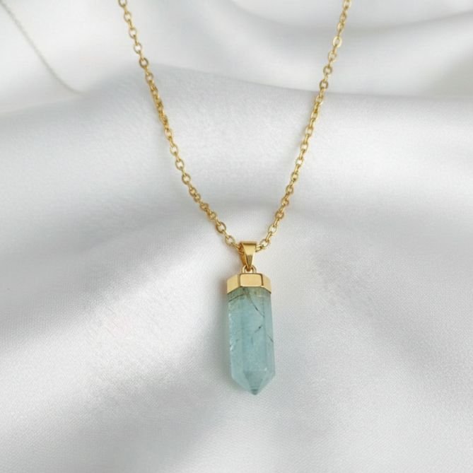 Rough-Cut Aquamarine / Beryl Pendant